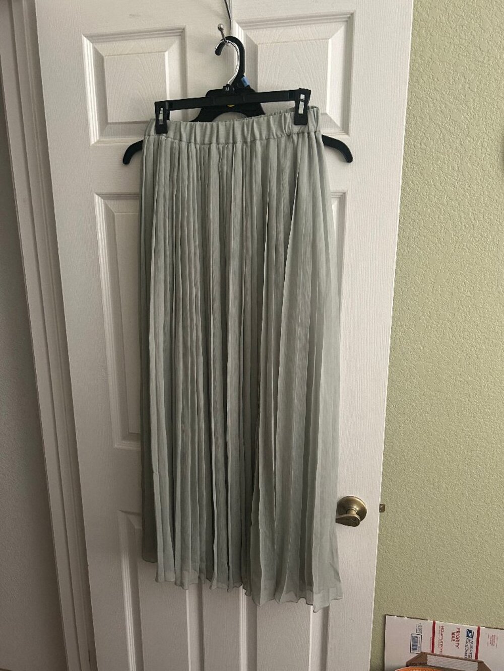 Green Pleated Maxi Skirt
